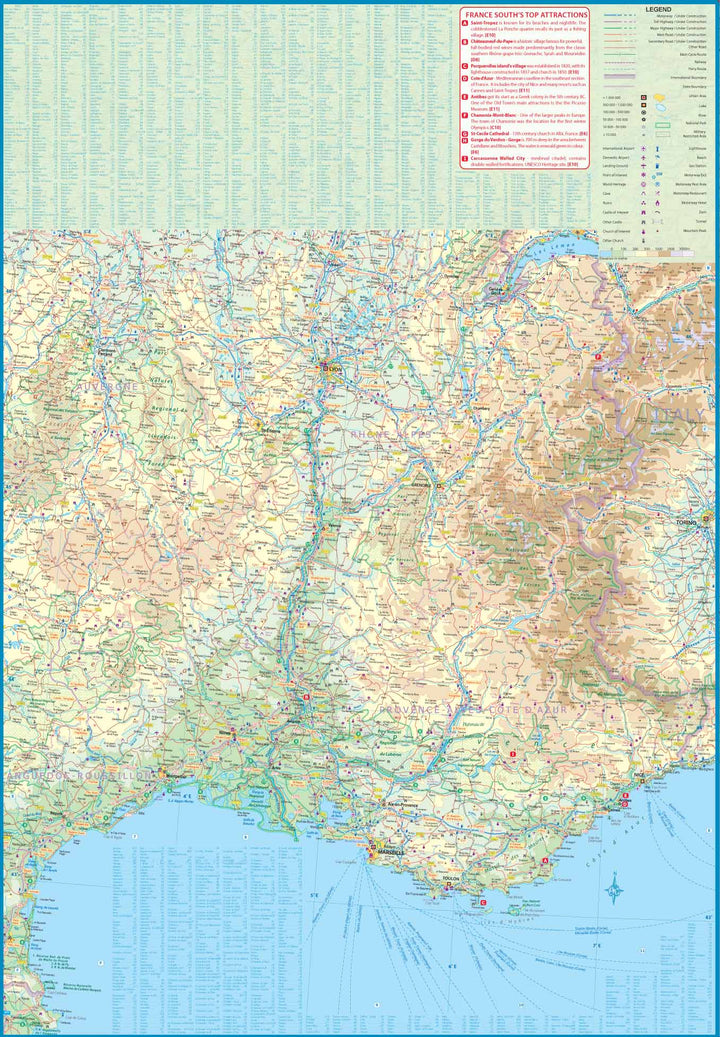 Carte de voyage - France Sud (vélo et chemins de fer) | ITM carte pliée ITM 