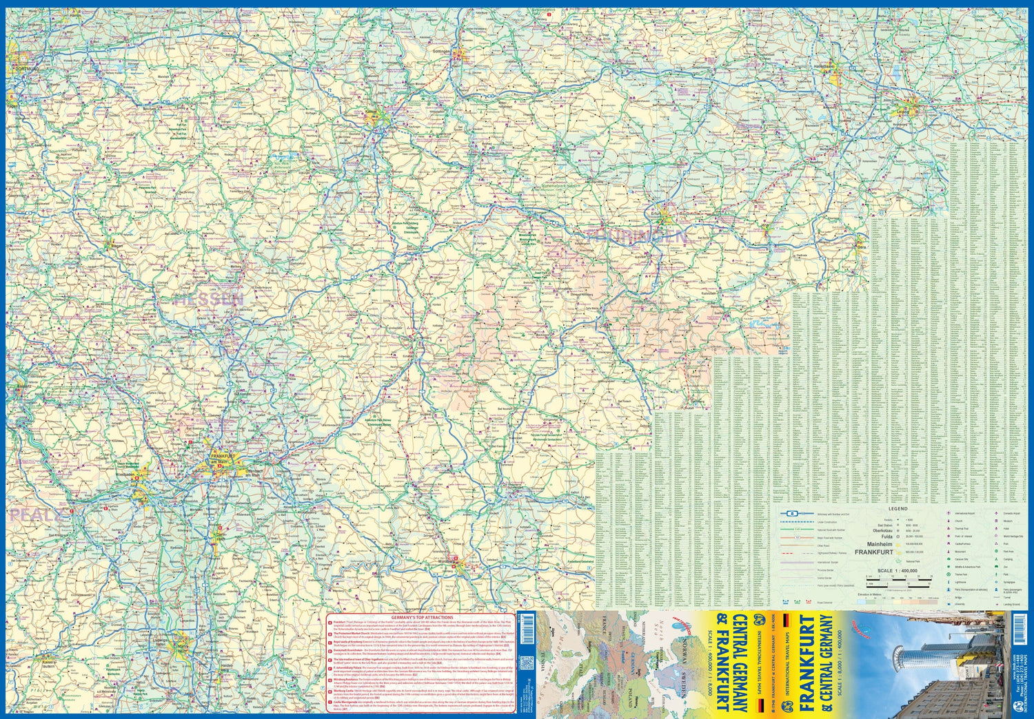 Carte de voyage - Francfort & Allemagne centrale | ITM carte routière ITM