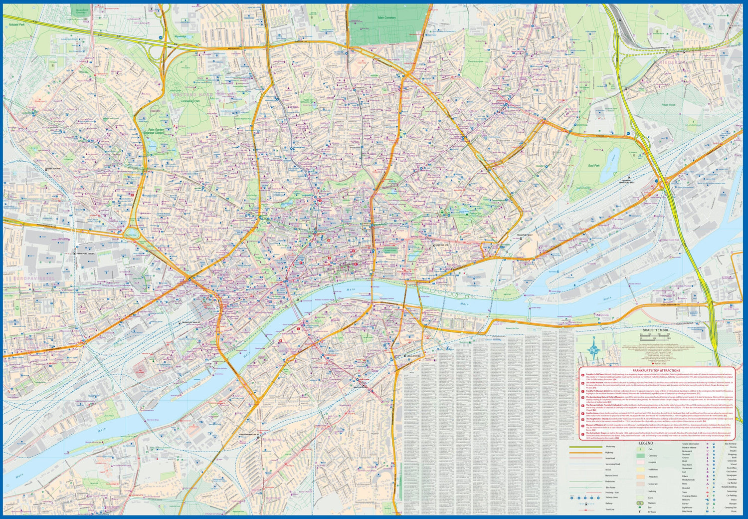 Carte de voyage - Francfort & Allemagne centrale | ITM carte routière ITM