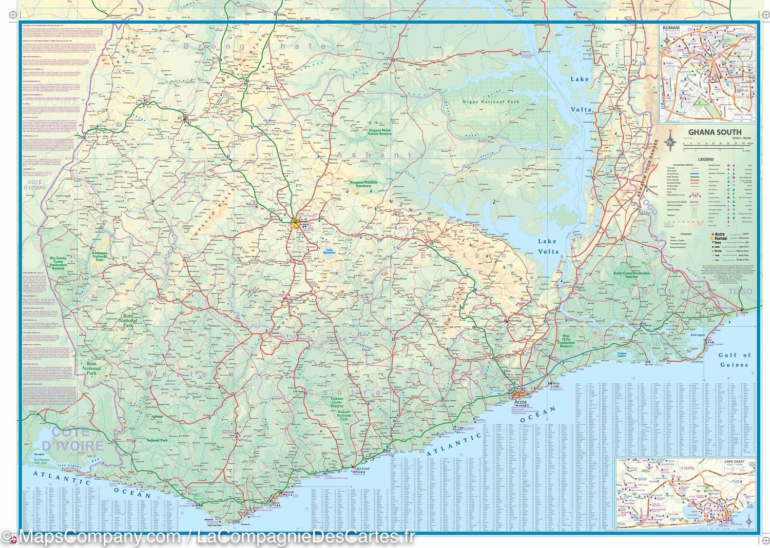Carte de voyage - Ghana | ITM carte routière ITM