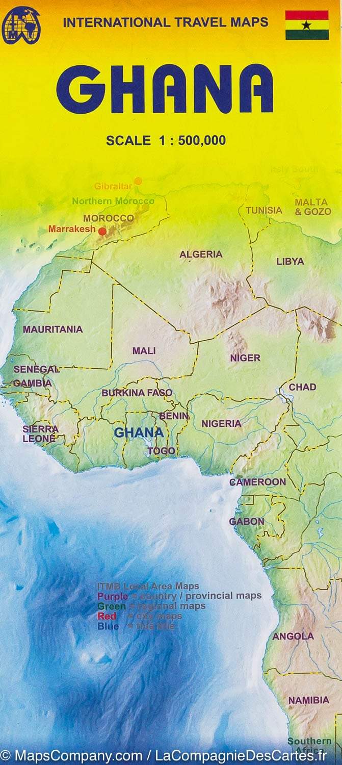 Carte de voyage - Ghana | ITM carte routière ITM
