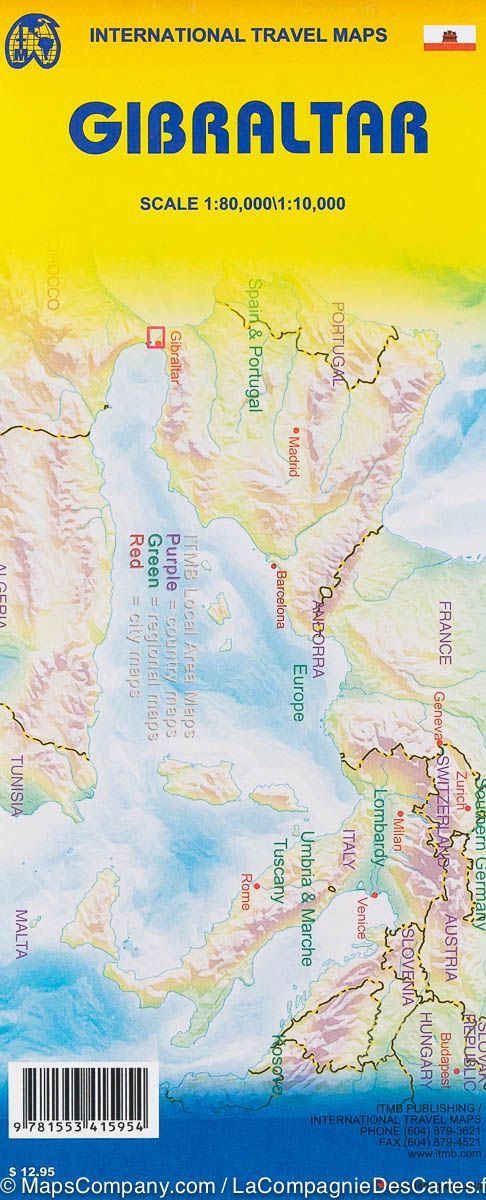 Carte de voyage - Gibraltar | ITM carte pliée ITM 