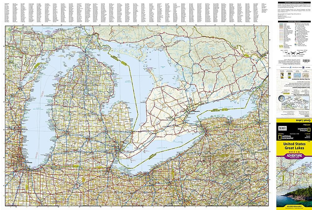 Carte de voyage - Grands Lacs (USA) | National Geographic - La Compagnie des Cartes
