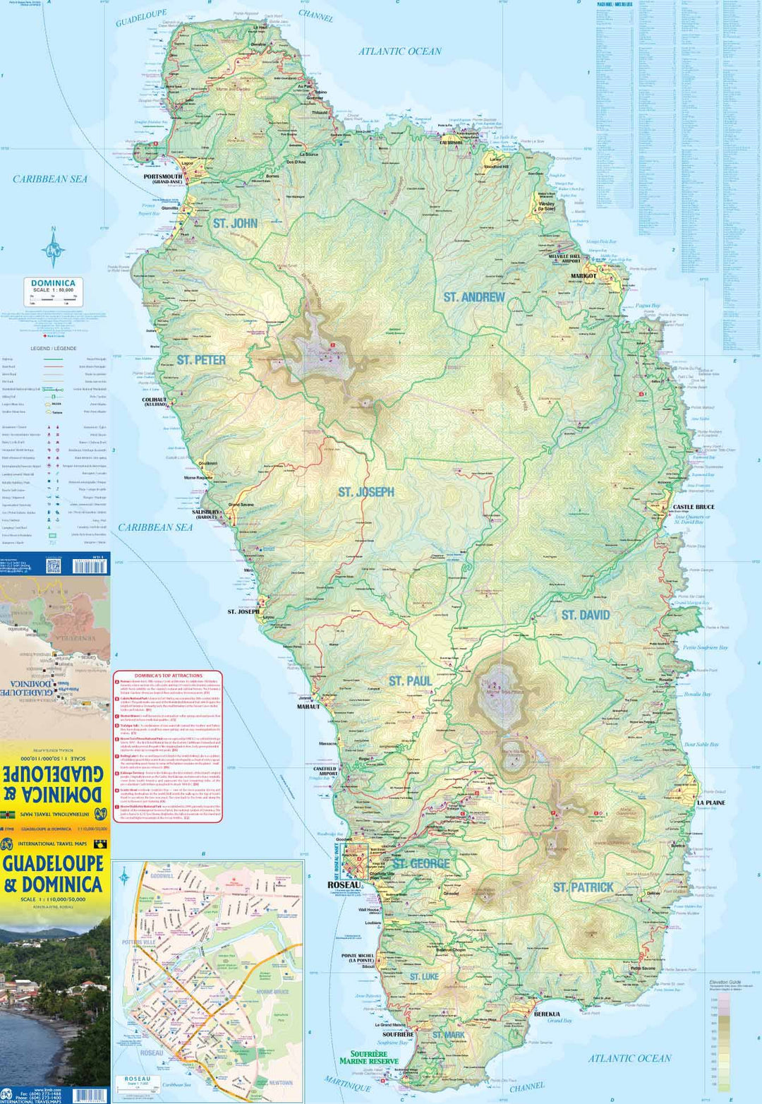 Carte de voyage - Guadeloupe & Dominique | ITM carte pliée ITM 