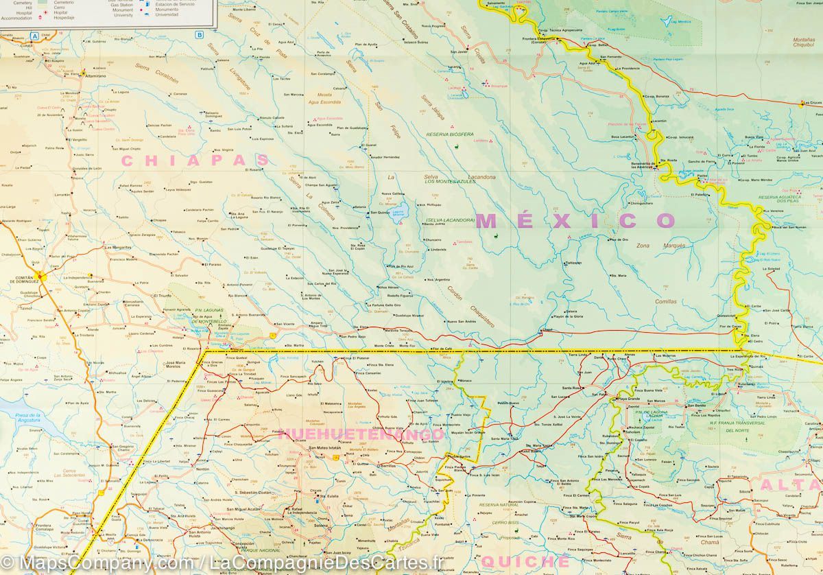 Carte de voyage - Guatemala | ITM carte routière ITM