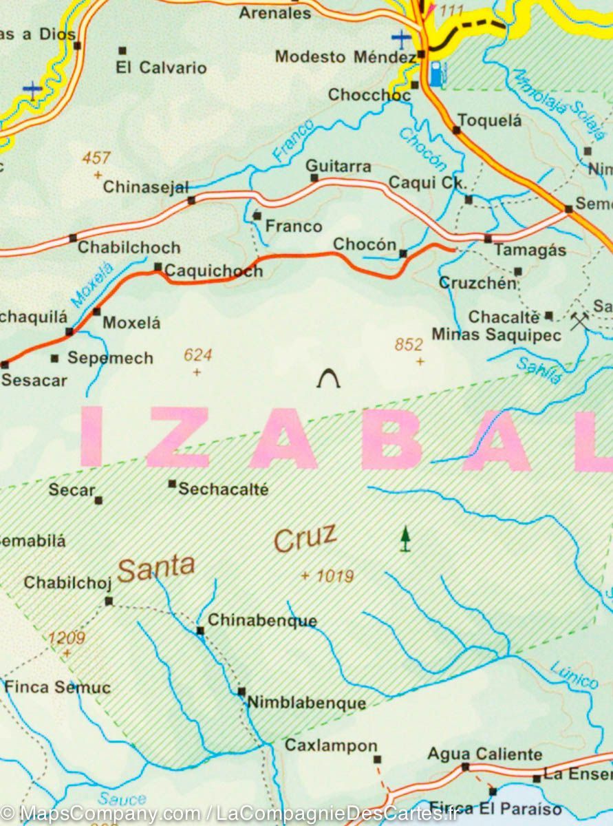 Carte de voyage - Guatemala | ITM carte routière ITM