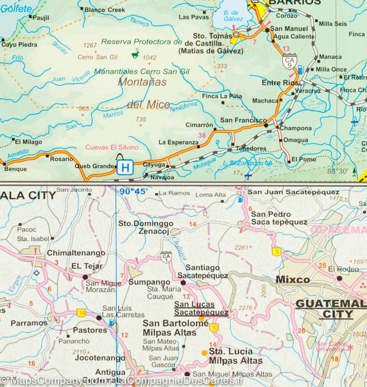 Carte du Guatemala | ITM - La Compagnie des Cartes