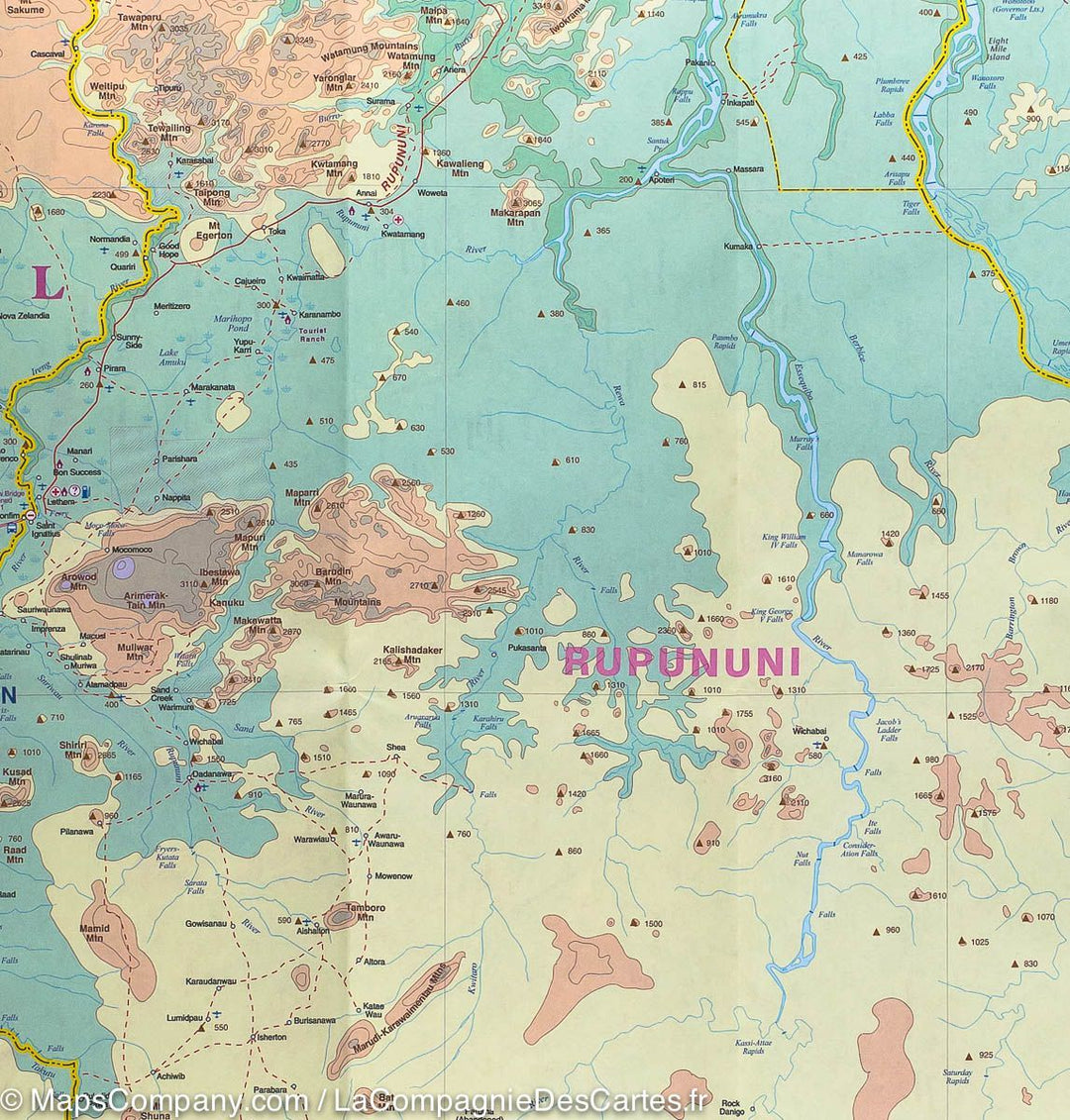 Carte du Guyana, Suriname et Guyane Française | ITM - La Compagnie des Cartes