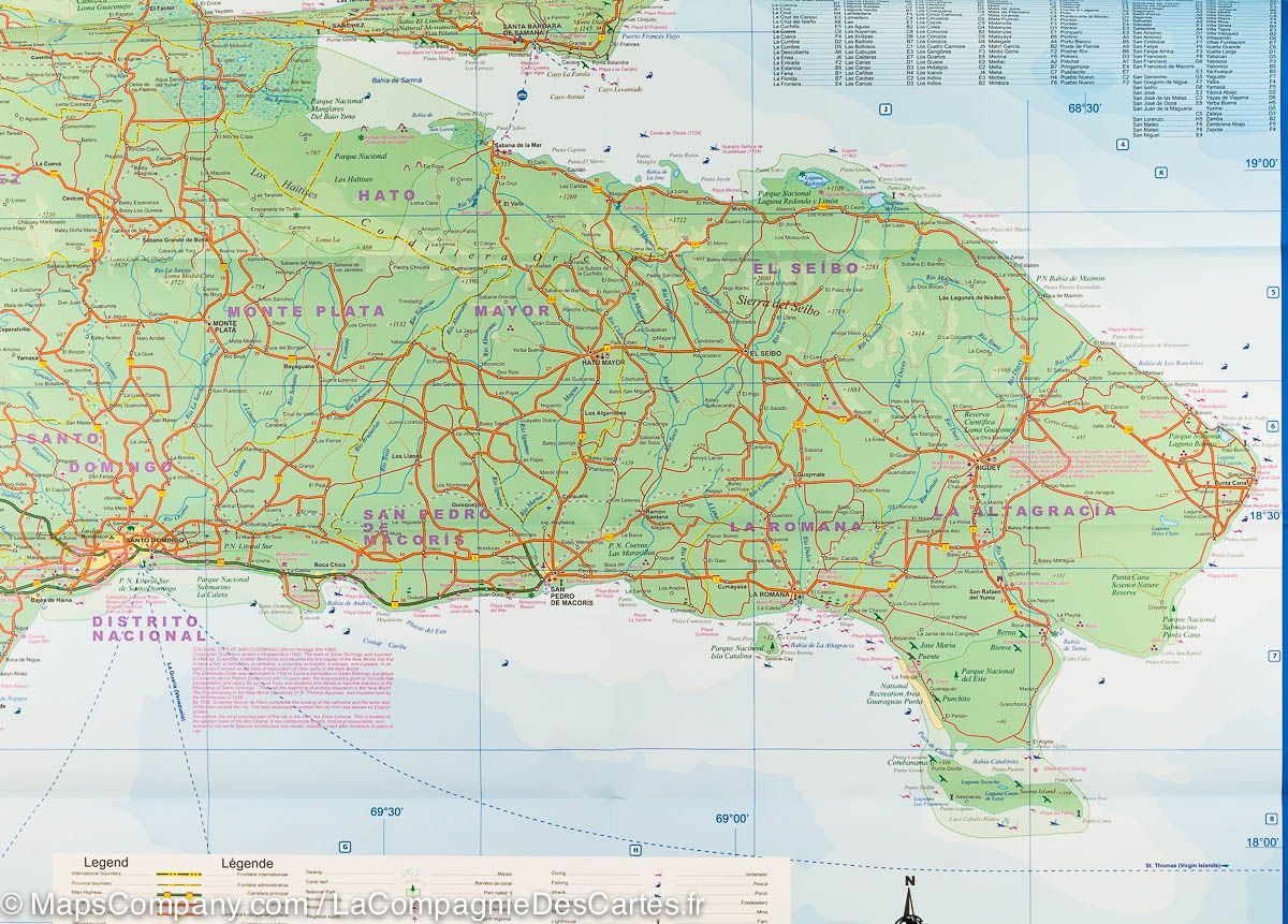 Carte de voyage - Haiti & République Dominicaine | ITM carte routière ITM