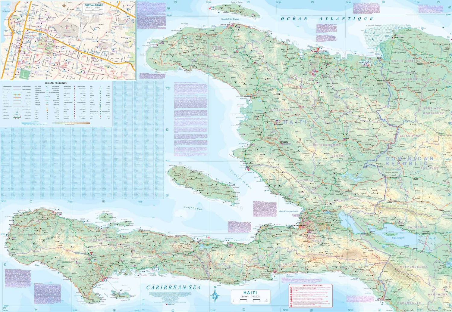Carte de voyage - Haiti & République Dominicaine | ITM carte routière ITM