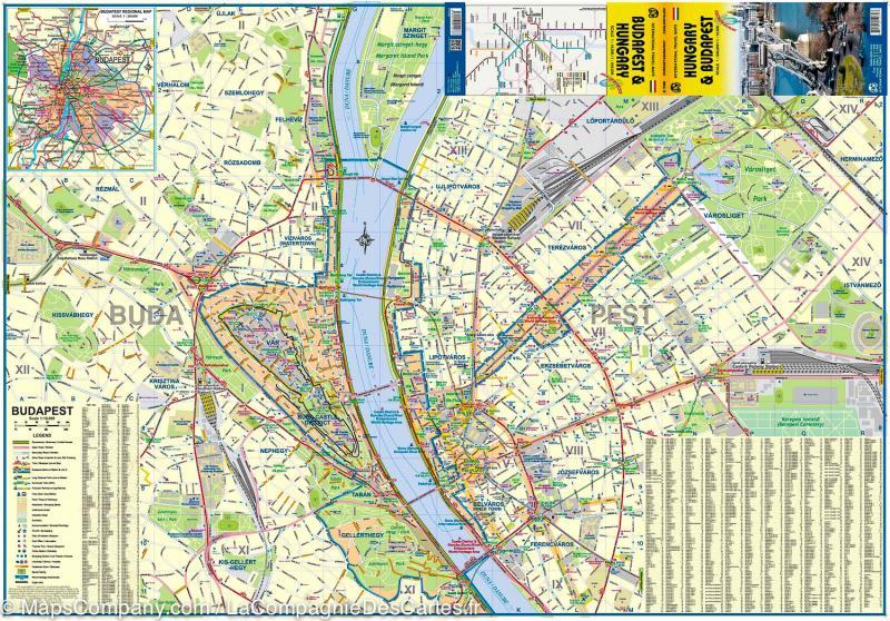 Carte de voyage - Hongrie & Plan de Budapest | ITM carte routière ITM