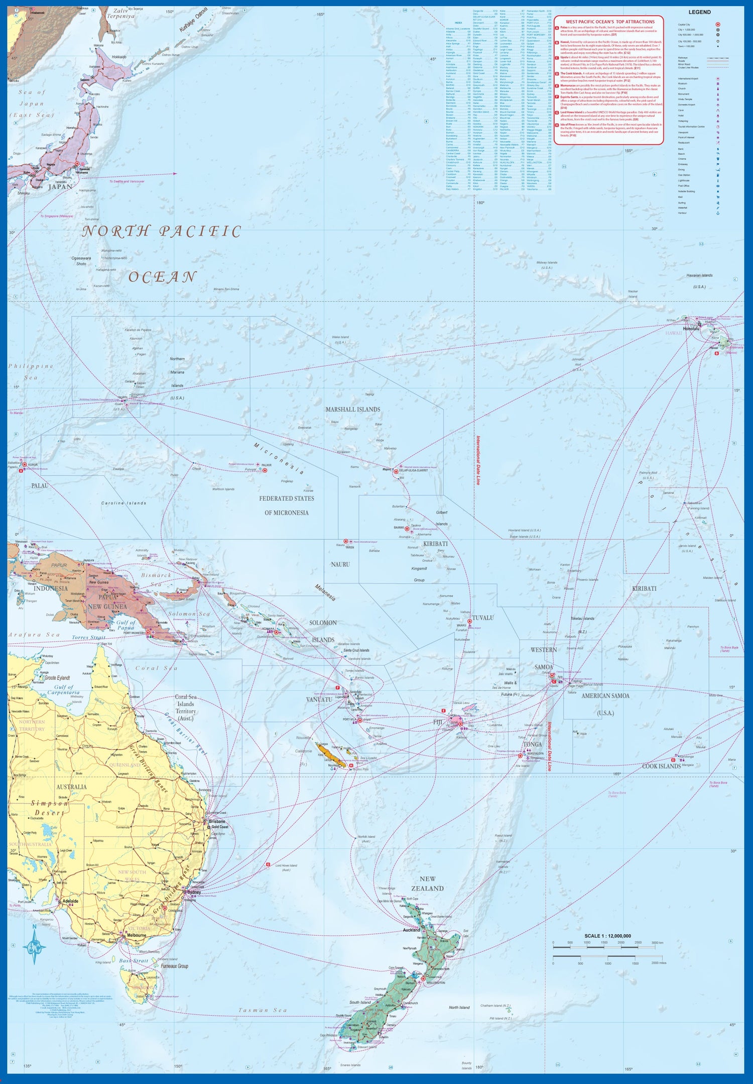 Carte de voyage - Ile de Guam & croisières dans le pacifique ouest | ITM carte routière ITM