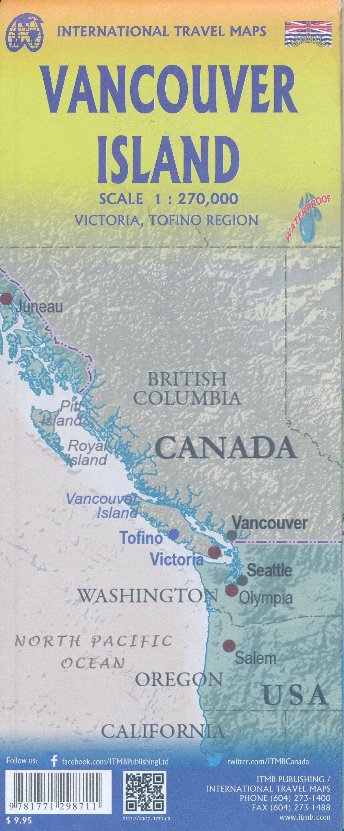 Carte de voyage - île de Vancouver (Colombie Britannique, Canada) | ITM carte routière ITM