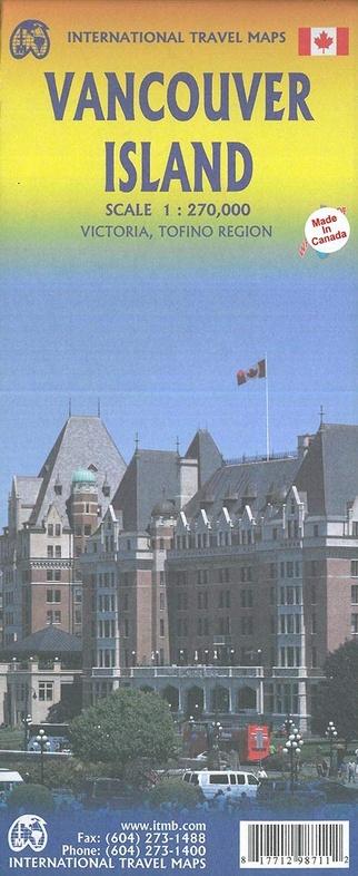 Carte de voyage - île de Vancouver (Colombie Britannique, Canada) | ITM carte routière ITM