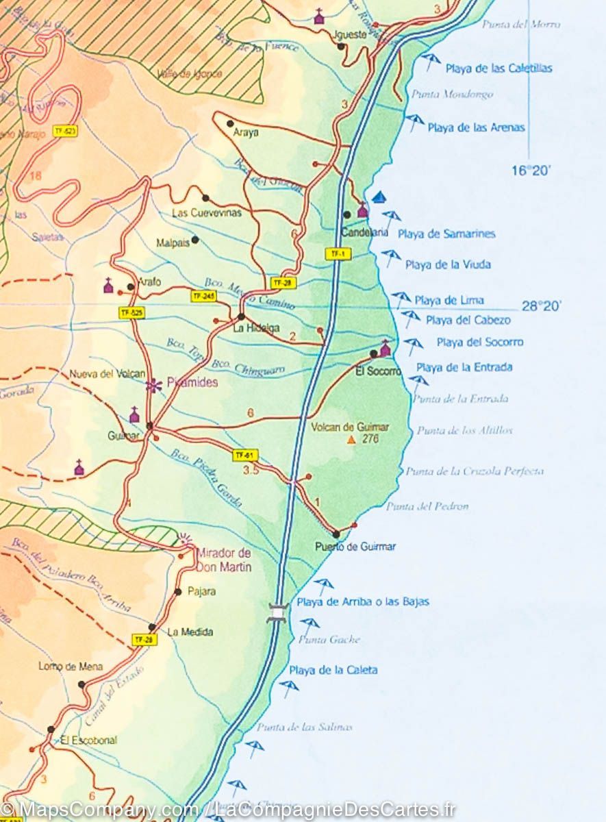 Carte de voyage - Iles Canaries | ITM carte routière ITM