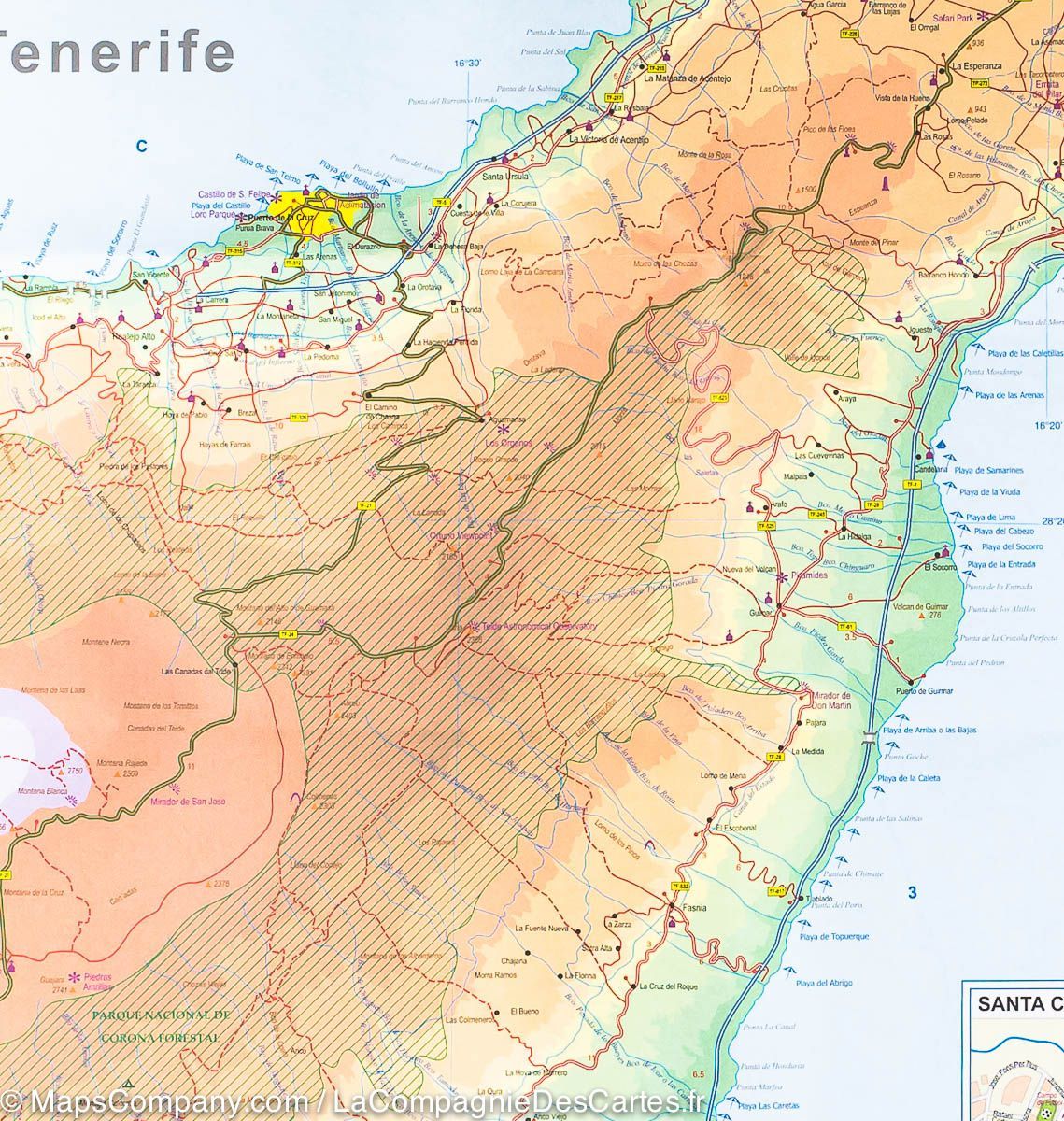 Carte de voyage - Iles Canaries | ITM carte routière ITM
