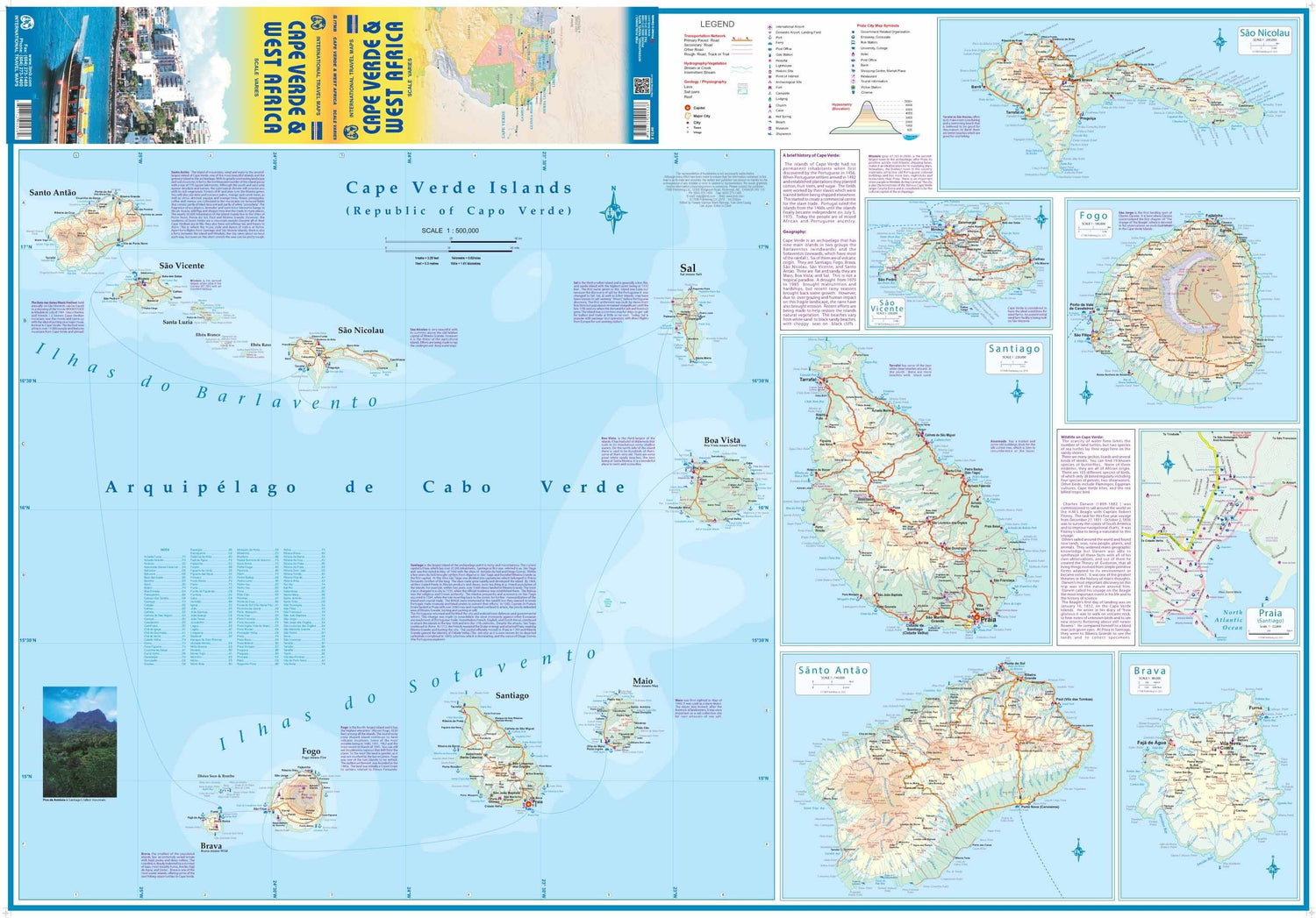 Carte de voyage - Iles du Cap Vert & Afrique de l'Ouest | ITM carte routière ITM