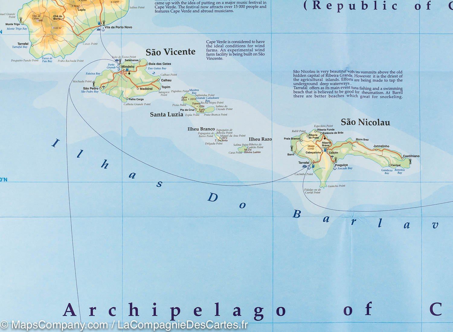 Carte de voyage - Iles du Cap Vert & Afrique de l'Ouest | ITM carte routière ITM