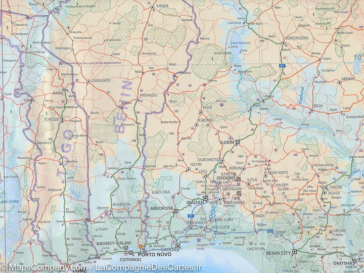 Carte de voyage - Iles du Cap Vert & Afrique de l'Ouest | ITM carte pliée ITM 