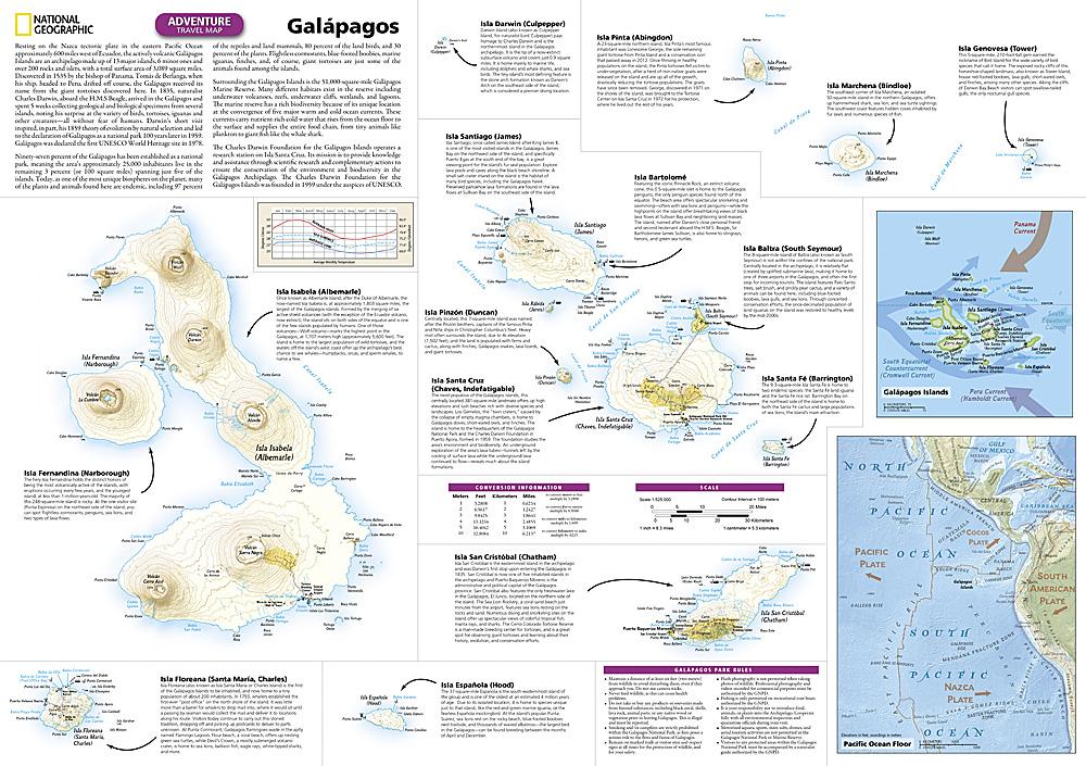 Carte de voyage - Iles Galapagos | National Geographic carte routière National Geographic