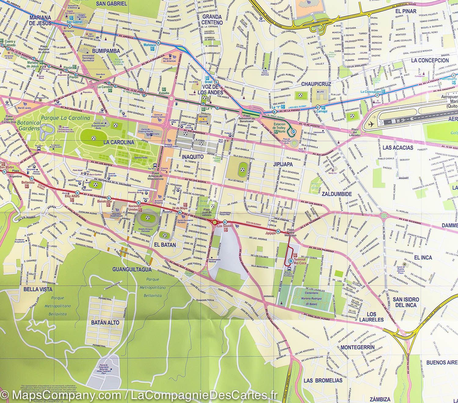 Carte de voyage - Iles Galapagos & Plans de Quito et Guayaquil (Equateur) | ITM carte routière ITM