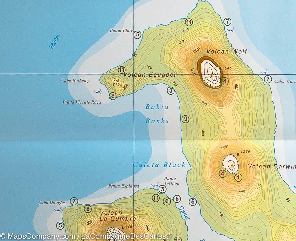 Carte de voyage - Iles Galapagos & Plans de Quito et Guayaquil (Equateur) | ITM carte routière ITM