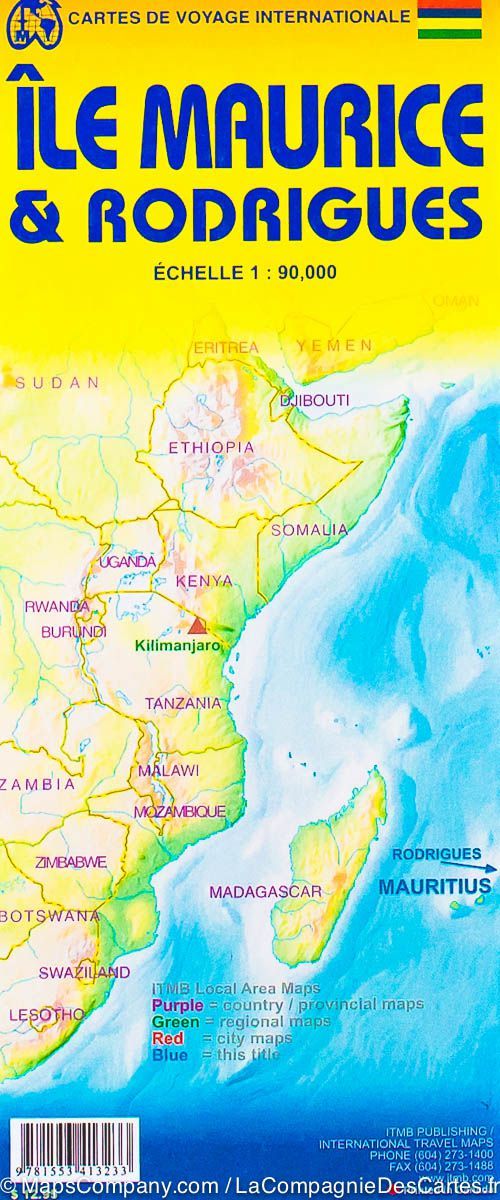 Carte de voyage - îles Maurice & Rodrigues | ITM carte routière ITM
