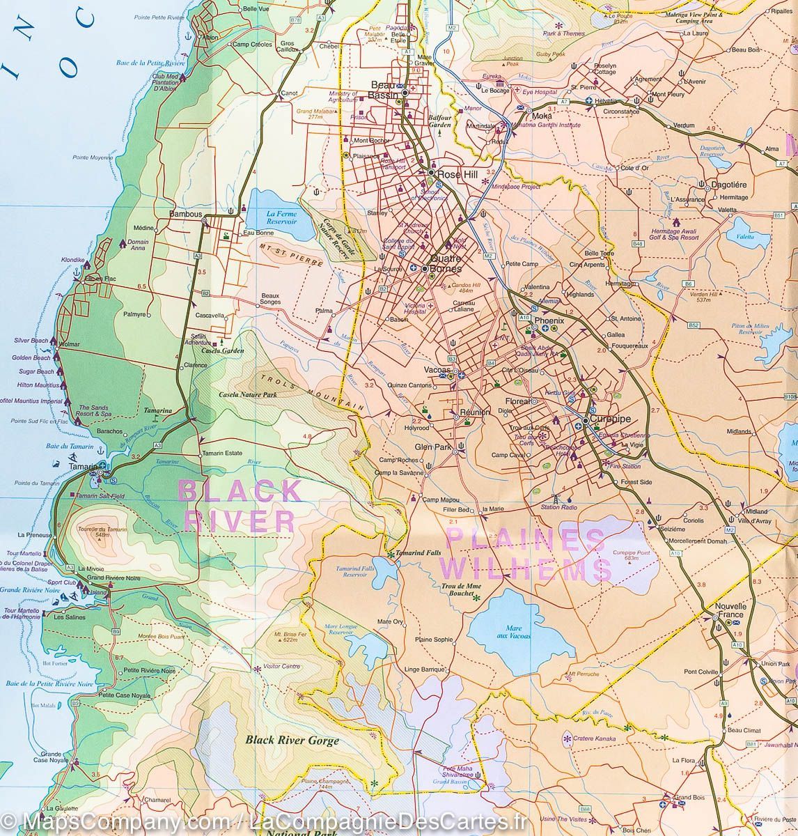 Carte de voyage - îles Maurice & Rodrigues | ITM carte routière ITM