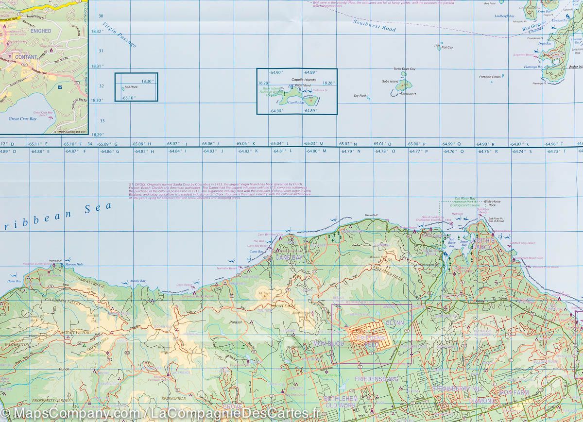 Carte de voyage - îles Vierges | ITM carte routière ITM