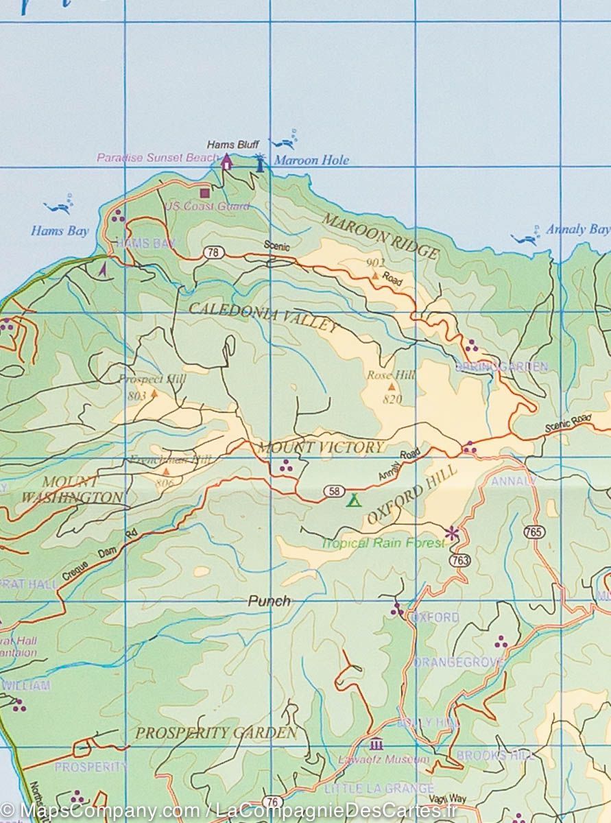Carte de voyage - îles Vierges | ITM carte routière ITM