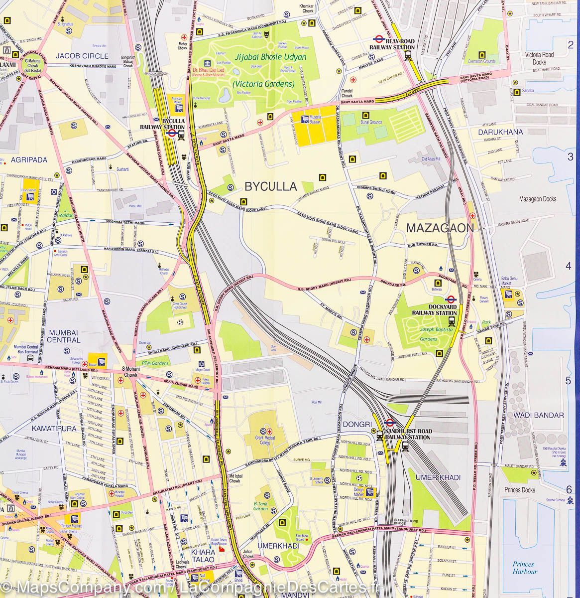 Carte de voyage - Inde : côte ouest & Plan de Bombay | ITM carte routière ITM