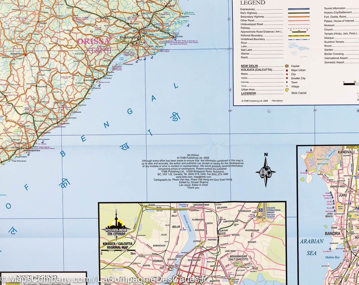 Carte de voyage - Inde | ITM carte routière ITM