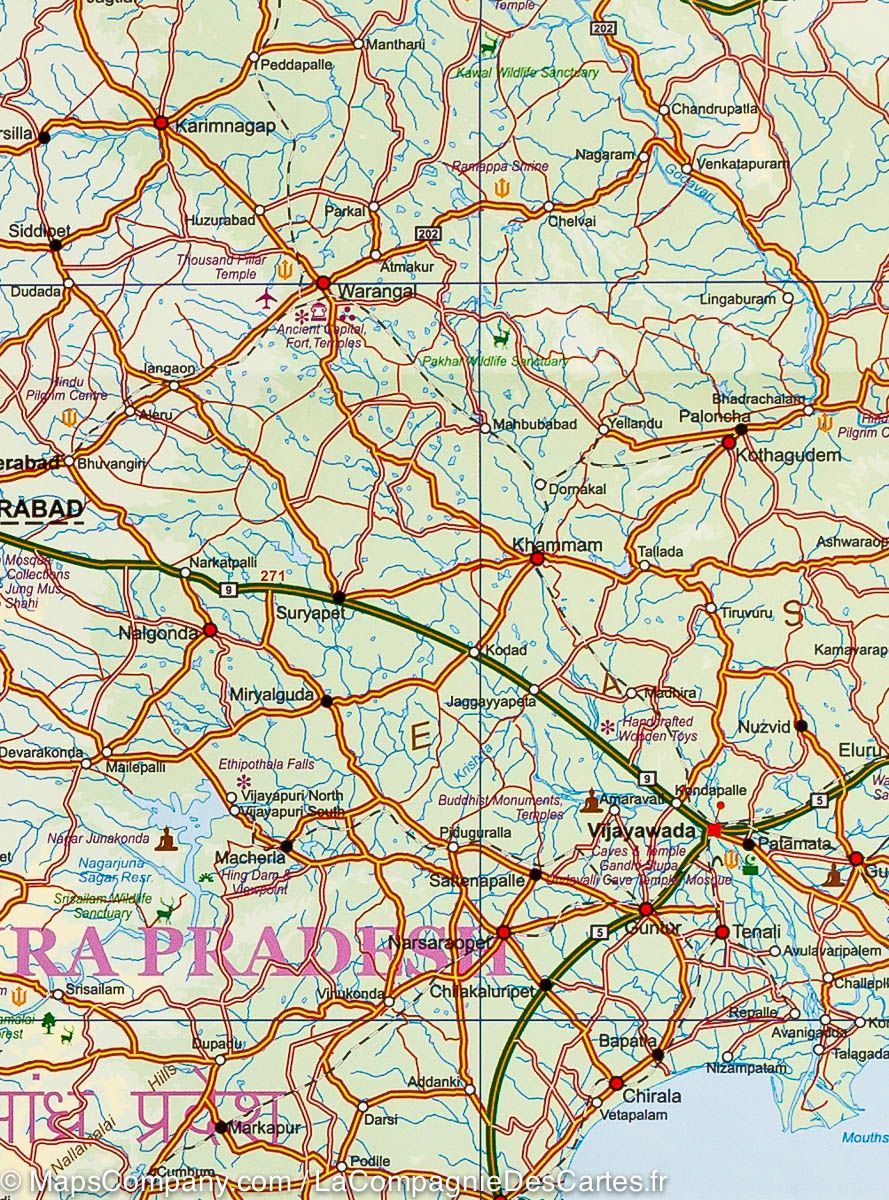 Carte de voyage - Inde | ITM carte routière ITM