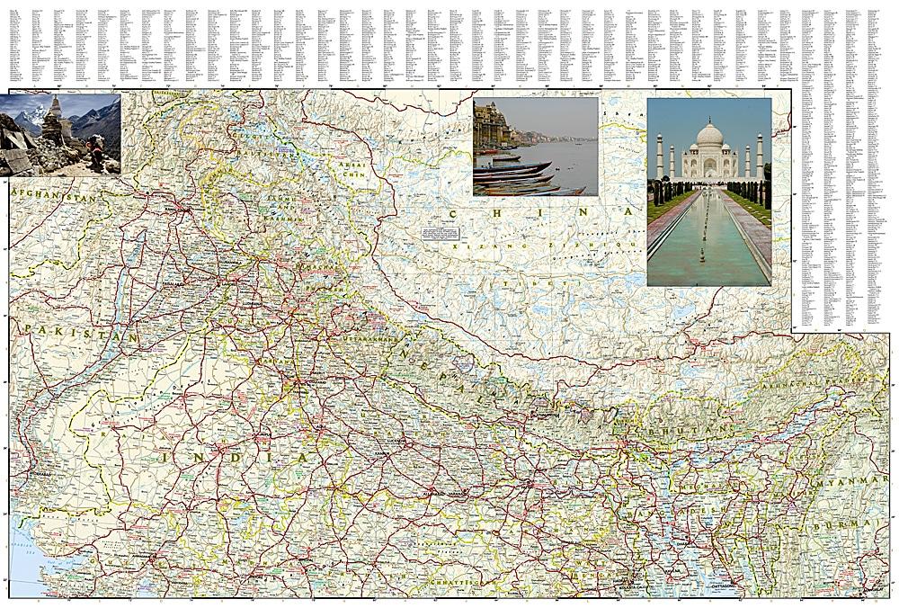 Carte de voyage - Inde | National Geographic carte routière National Geographic