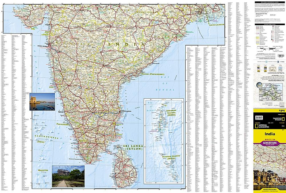 Carte de voyage - Inde | National Geographic carte routière National Geographic