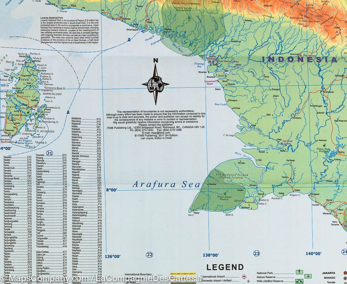 Carte de voyage - Indonésie | ITM carte routière ITM