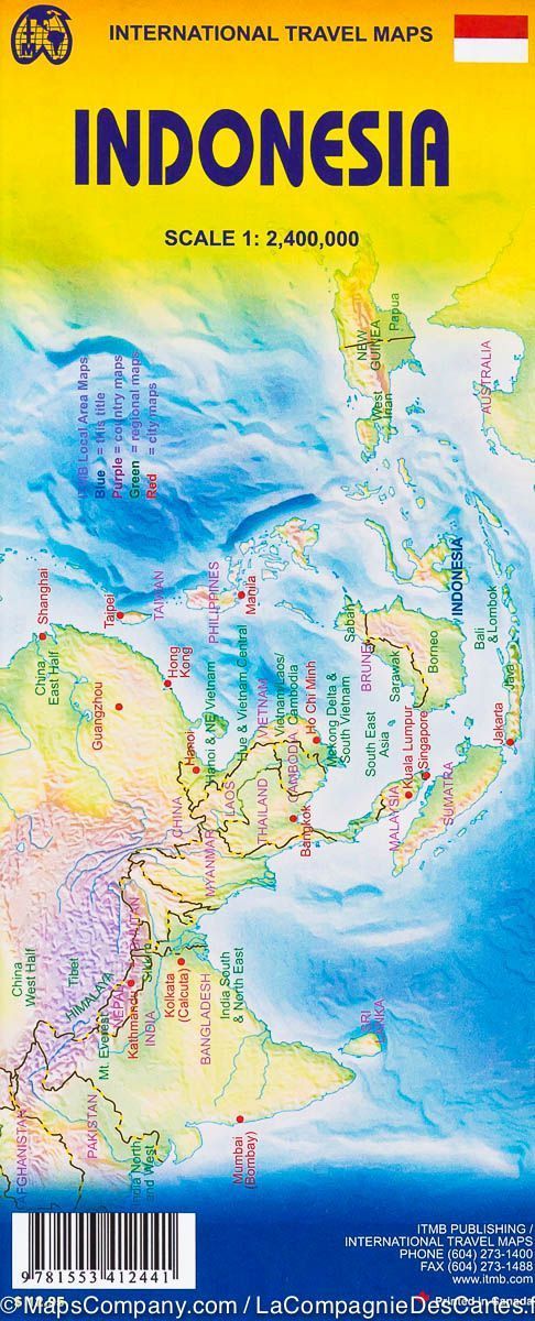 Carte de voyage - Indonésie | ITM carte routière ITM