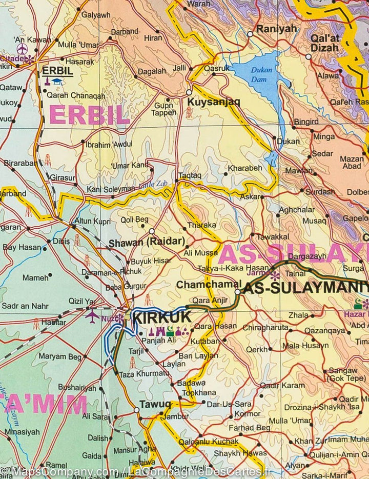 Carte de voyage - Irak & Plan de Bagdad | ITM carte pliée ITM 
