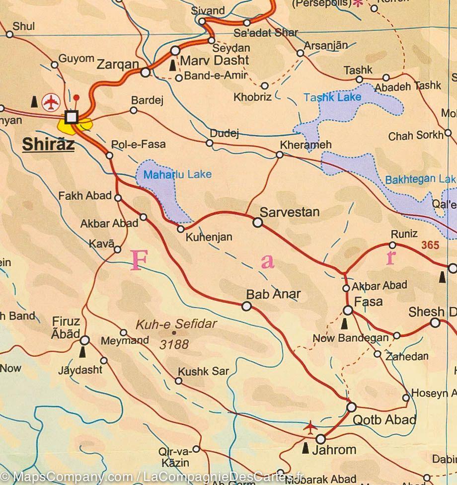 Carte de voyage - Iran & Plan de Téhéran | ITM carte routière ITM