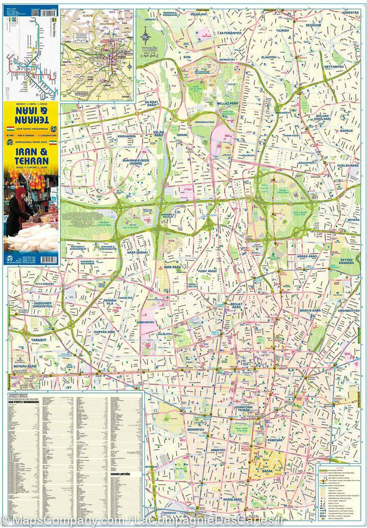 Carte routière de l'Iran &amp; Plan de Téhéran| ITM - La Compagnie des Cartes