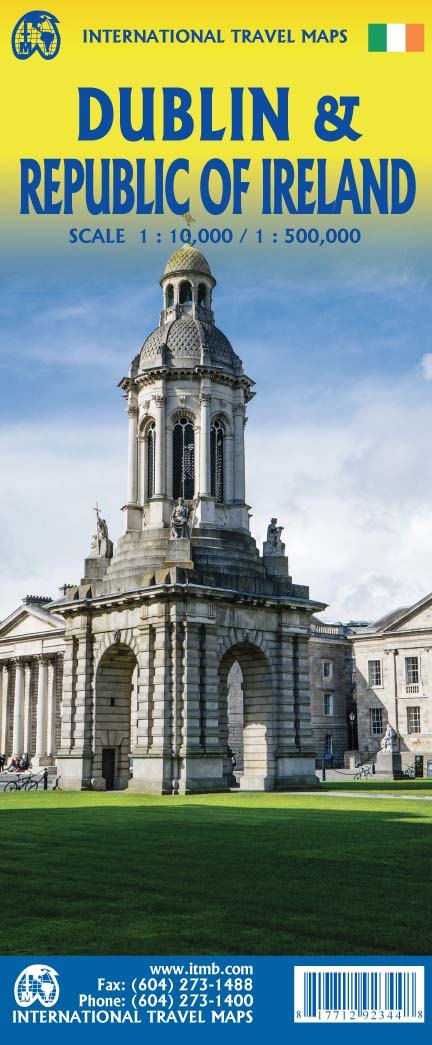 Carte de voyage - Irlande & Plan de Dublin | ITM carte routière ITM