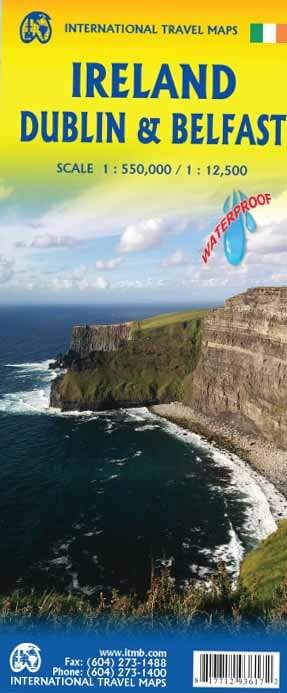 Carte de voyage de l'Irlande et Plans de Belfast et Dublin | ITM - La Compagnie des Cartes