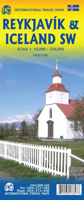 Carte de voyage - Islande Sud-ouest & Plan de Reykjavik | ITM carte routière ITM