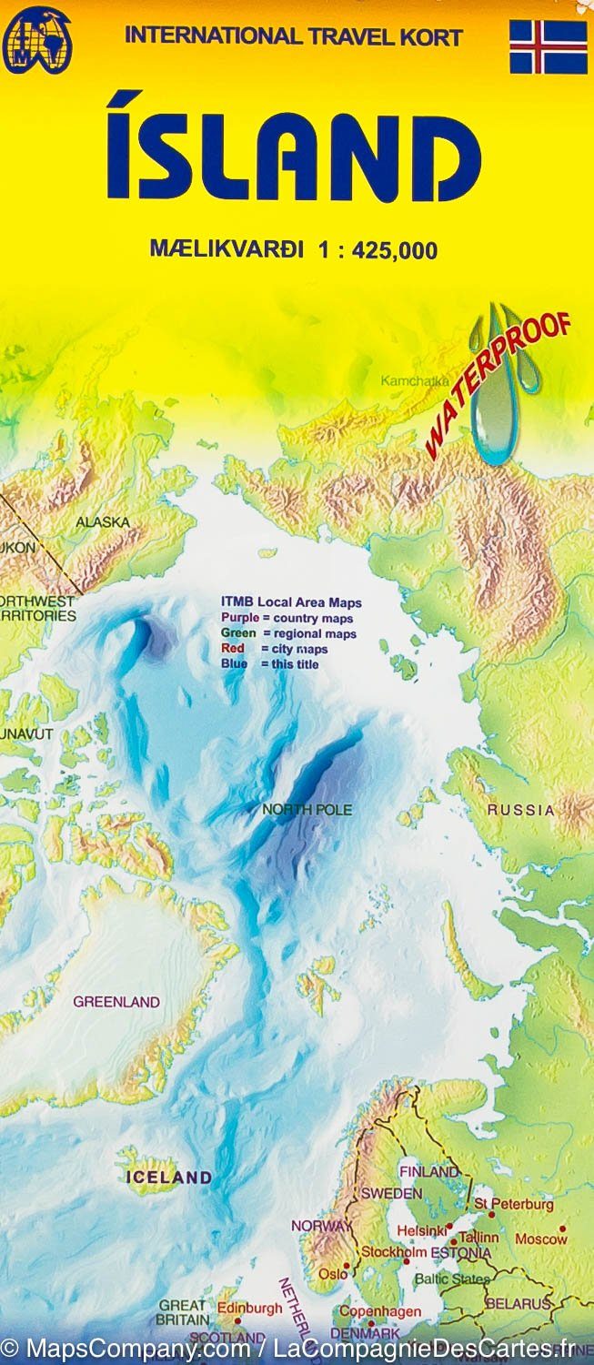 Carte de voyage - Islande (waterproof) | ITM carte pliée ITM 