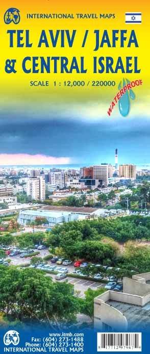 Carte de voyage - Israël centre & Plans de Tel Aviv et Jaffa | ITM carte routière ITM