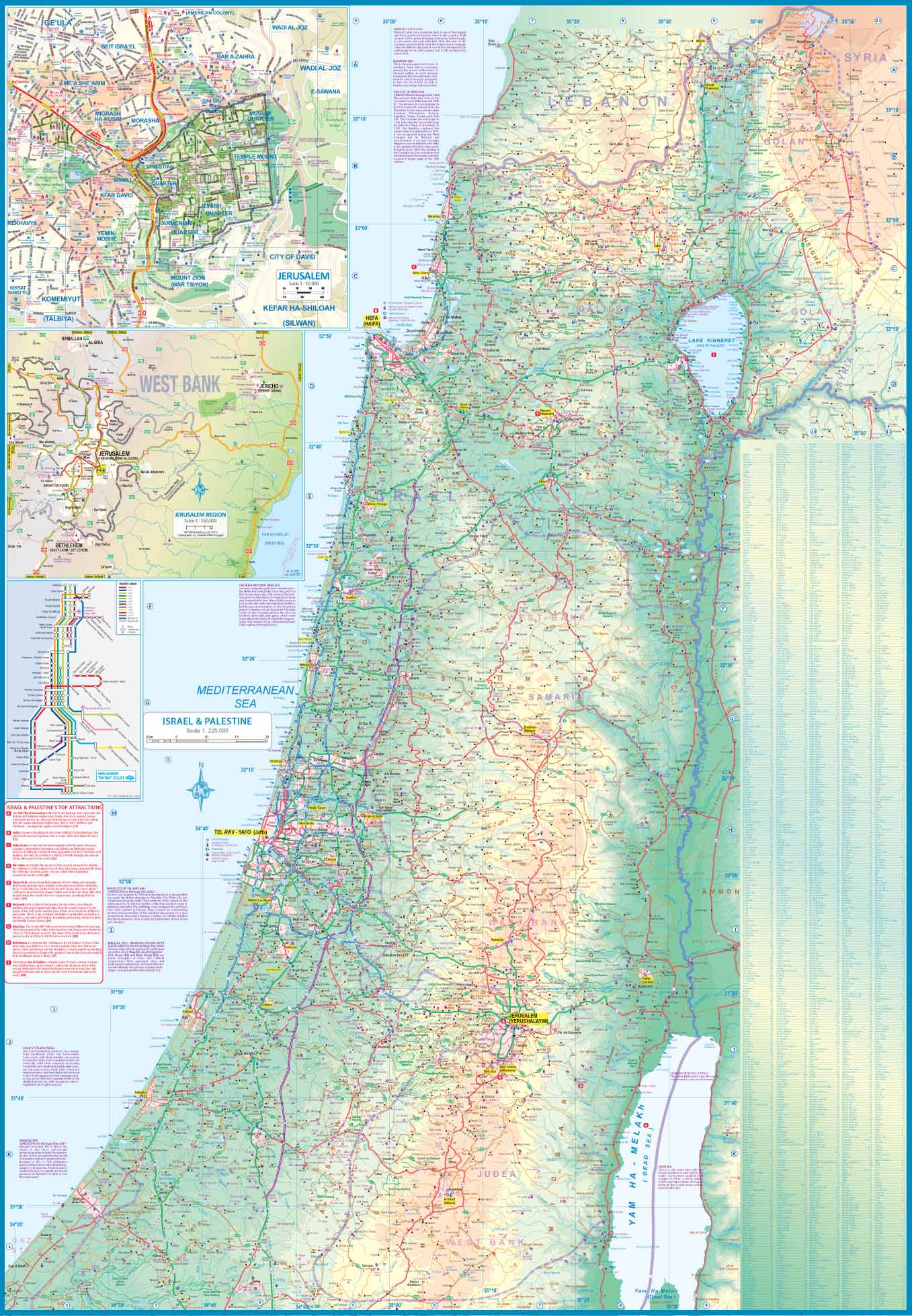 Carte de voyage - Israël & Palestine | ITM carte routière ITM