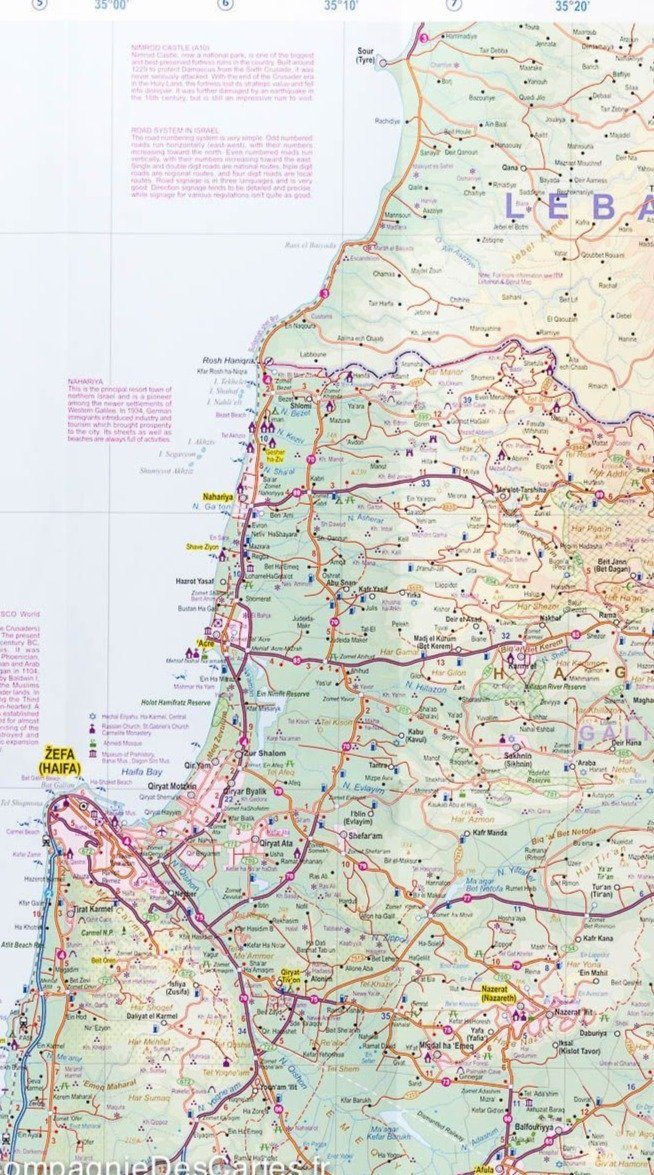 Carte de voyage - Israël & Palestine | ITM carte routière ITM