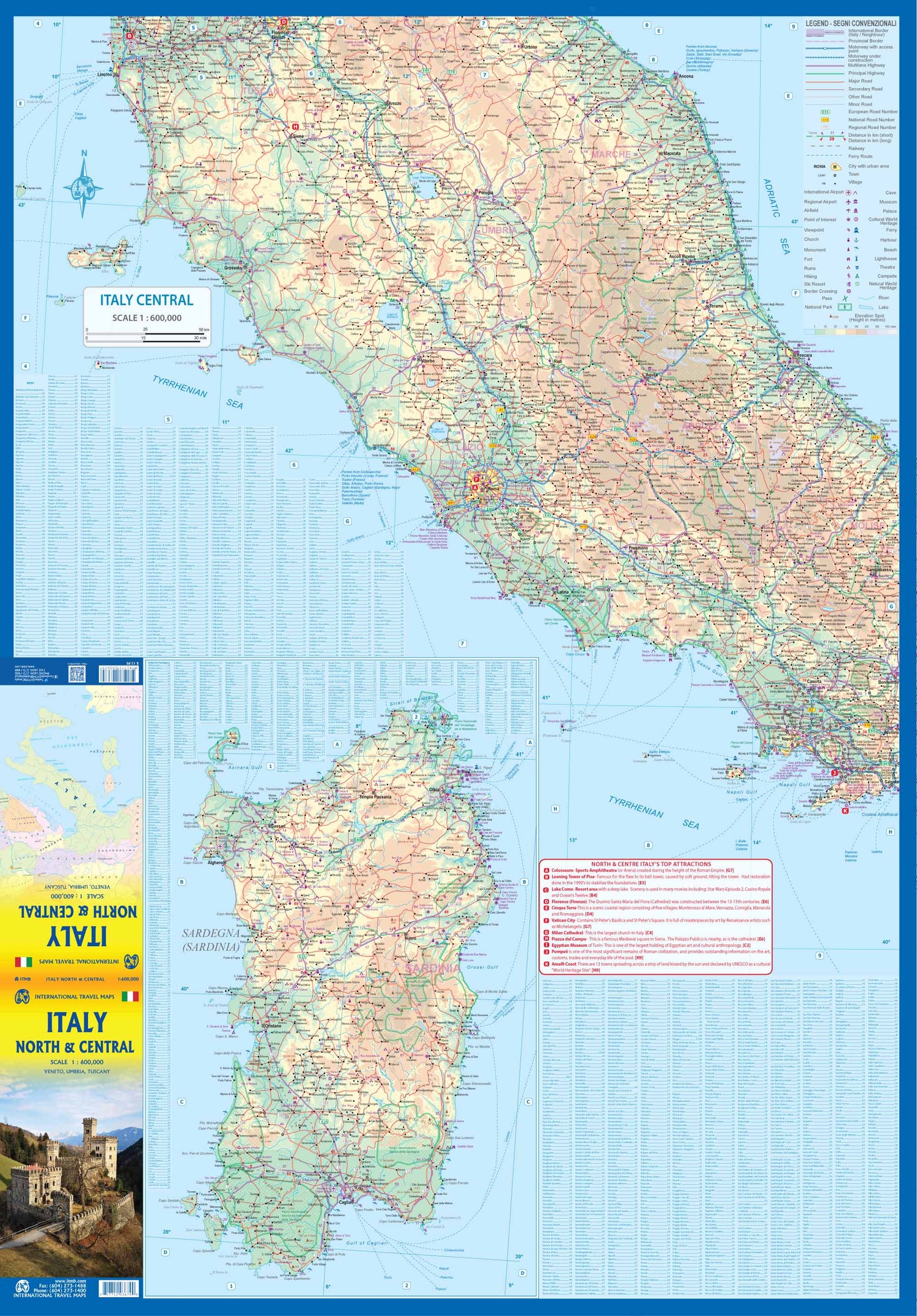 Carte de voyage - Italie Nord et Centre | ITM carte routière ITM
