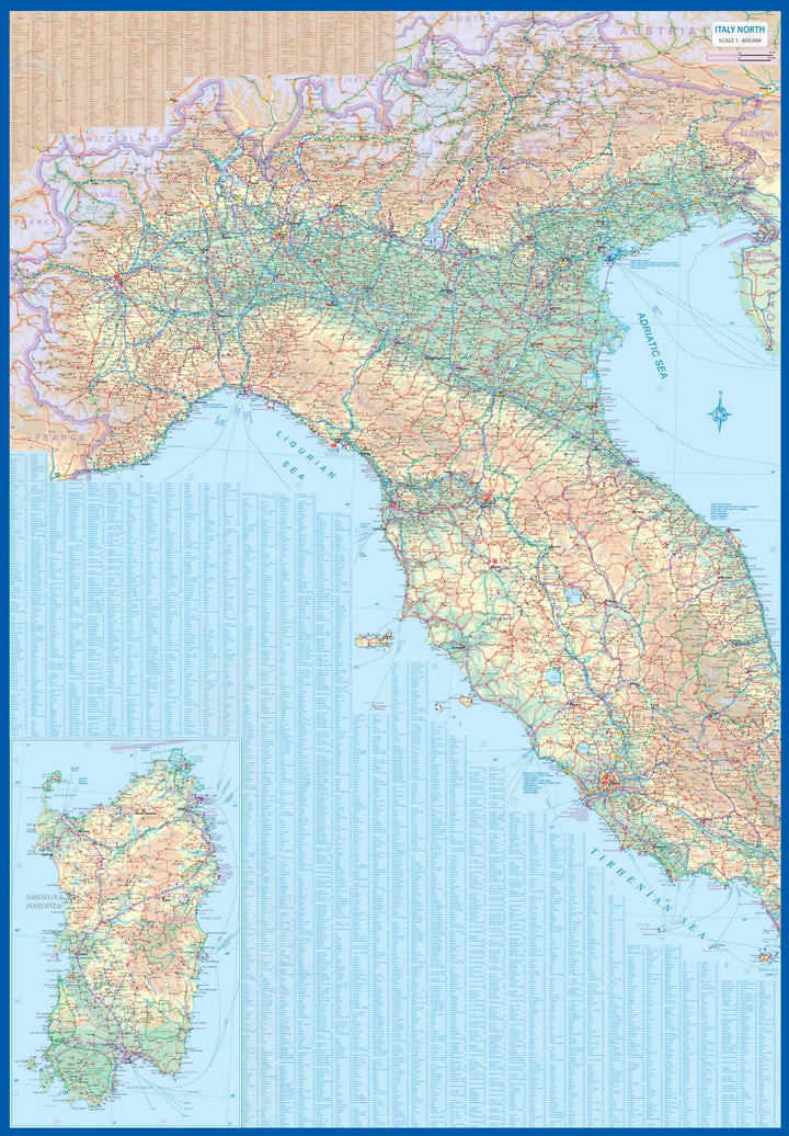 Carte de voyage - Italie (Routes et chemins de fer) | ITM carte pliée ITM 