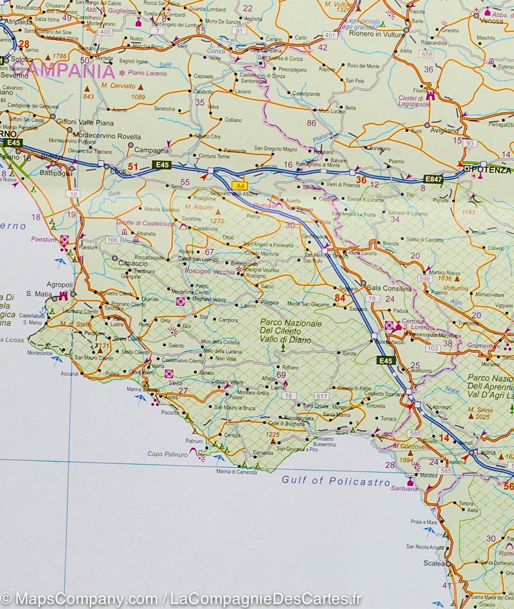 Carte de voyage - Italie Sud & Plan de Rome | ITM carte routière ITM